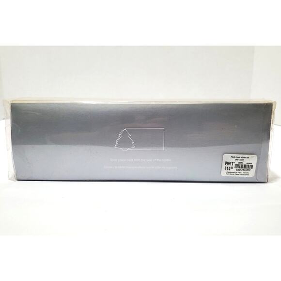 Pier 1 Imports Set of 4 Silver Christmas Tree Place Card Holders w/ Cards NEW - Picture 2 of 8